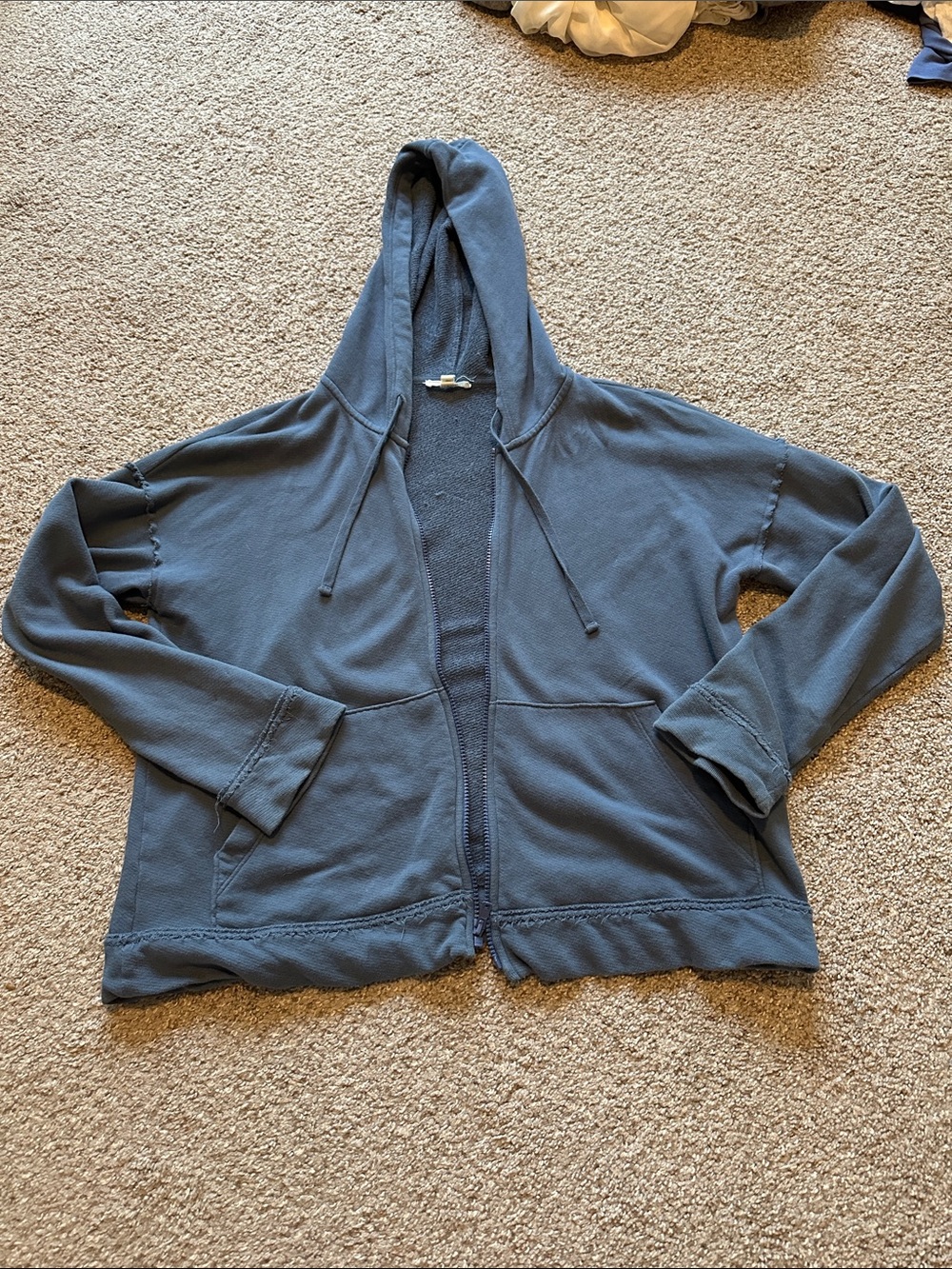 Eileen Fisher Hooded Zip Utility Jacket in Slate Blue